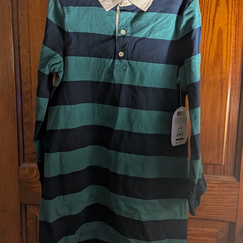 Striped Green and Blue Kids Shirt